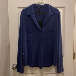 BCBG Maxazria dark blue blouse